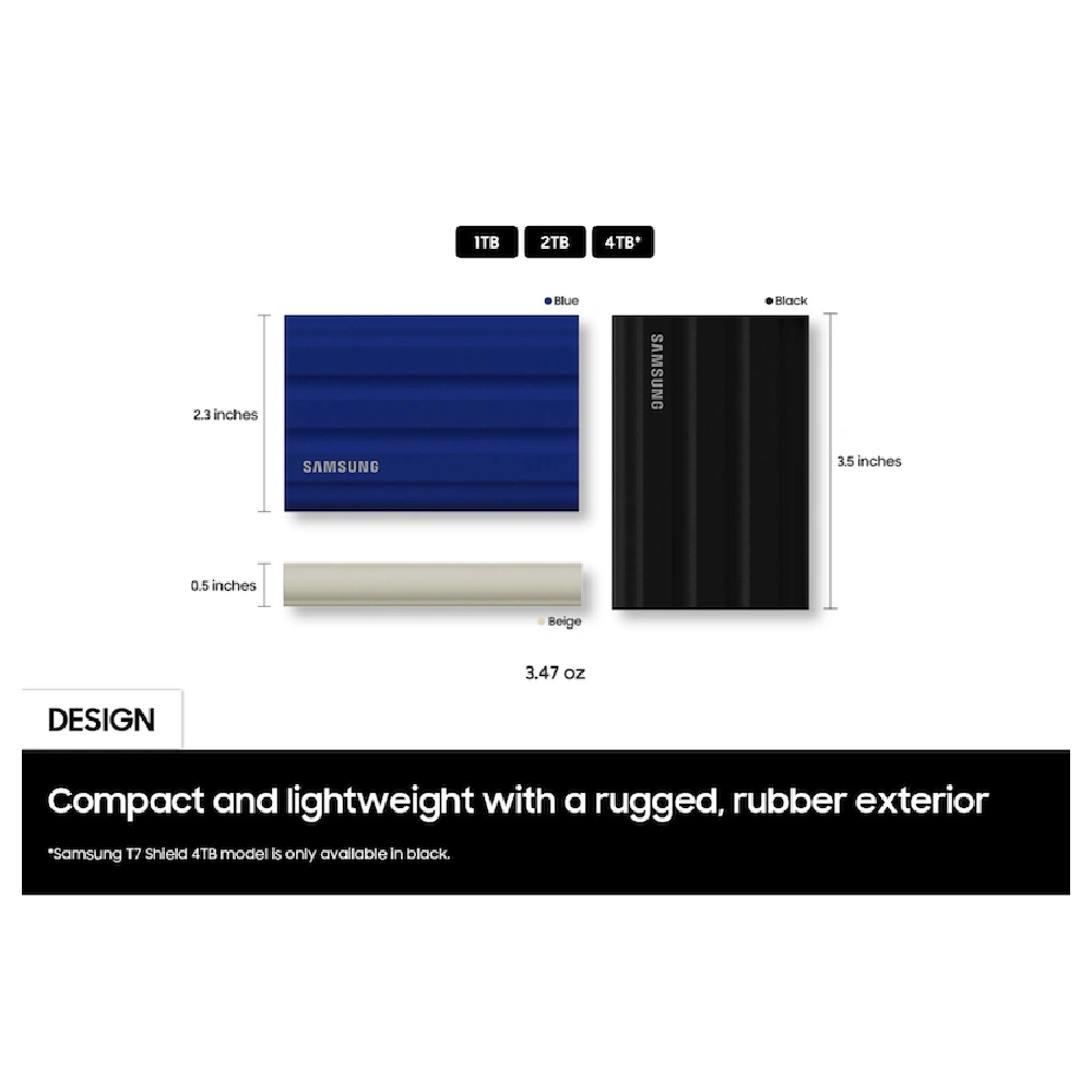 Samsung External SSD 4TB T7 Shield (With USB Type-C) view 2